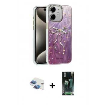 MARSİLYAN™- iPhone 11 Kılıf Zirve Modern Prime - Şeffaf 360 Full Body Arka Koruyucu + Pers Alüminyum Kamera Lens - GI