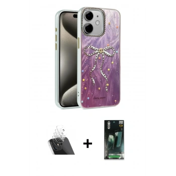 MARSİLYAN™- iPhone 11 Kılıf Zirve Modern Prime - Şeffaf 360 Full Body Arka Koruyucu + Kamera Lens Koruma Cam - SF