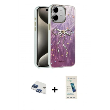 MARSİLYAN™- iPhone 11 Kılıf Zirve Modern Prime - Şeffaf Pasifik Cam Ekran Koruyucu + Pers Alüminyum Kamera Lens - LT