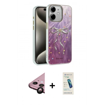 MARSİLYAN™- iPhone 11 Kılıf Zirve Modern Prime - Şeffaf Pasifik Cam Ekran Koruyucu + Raze Metal Kamera Lens - SH