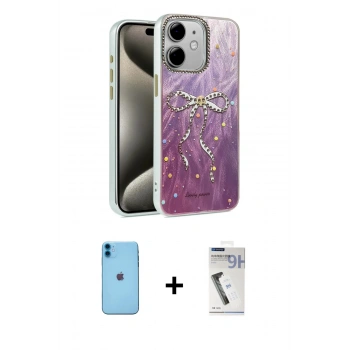 MARSİLYAN™- iPhone 11 Kılıf Zirve Modern Prime - Şeffaf Uv Polymer Nano Ekran Koruyucu + Neon Fosforlu Kamera Lens - MI