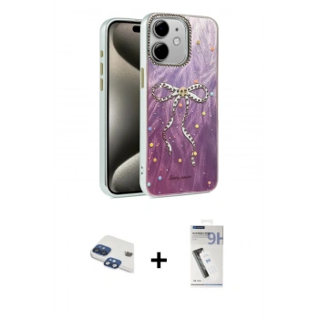 MARSİLYAN™- iPhone 11 Kılıf Zirve Modern Prime - Şeffaf Uv Polymer Nano Ekran Koruyucu + Pers Alüminyum Kamera Lens - LT
