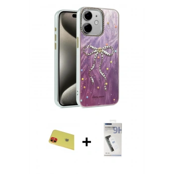 MARSİLYAN™- iPhone 11 Kılıf Zirve Modern Prime - Şeffaf Uv Polymer Nano Ekran Koruyucu + Rainbow Kamera Lens Koruma Cam - KI