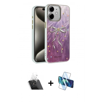 MARSİLYAN™- iPhone 11 Kılıf Zirve Modern Prime - Siyah 3D Antistatik Cam Ekran Koruyucu + Kamera Lens Koruma Cam - SF
