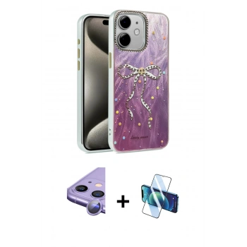 MARSİLYAN™- iPhone 11 Kılıf Zirve Modern Prime - Siyah 3D Antistatik Seramik Nano Ekran Koruyucu + Raze Metal Kamera Lens - MR