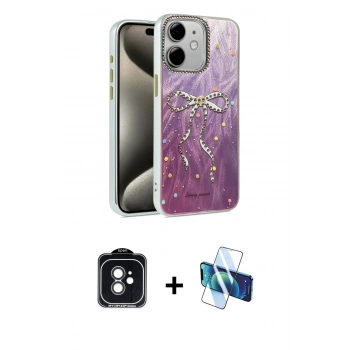 MARSİLYAN™- iPhone 11 Kılıf Zirve Modern Prime - Siyah 3D Antistatik Seramik Nano Ekran Koruyucu + PVD Metal Kamera Lens - SH