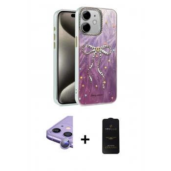 MARSİLYAN™- iPhone 11 Kılıf Zirve Modern Prime - Siyah 6D Antistatik Mat Seramik Hayalet Nano Ekran Koruyucu + Raze Metal Kamera Lens - MR
