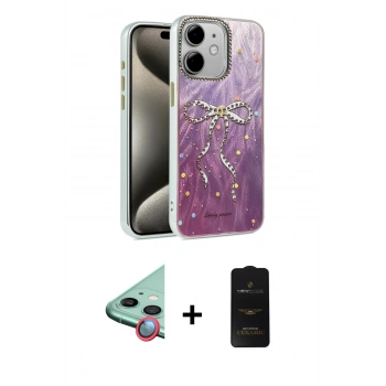 MARSİLYAN™- iPhone 11 Kılıf Zirve Modern Prime - Siyah 6D Antistatik Mat Seramik Hayalet Nano Ekran Koruyucu + Raze Metal Kamera Lens - KI