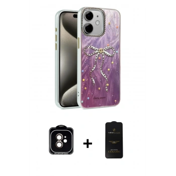 MARSİLYAN™- iPhone 11 Kılıf Zirve Modern Prime - Siyah 6D Antistatik Mat Seramik Hayalet Nano Ekran Koruyucu + PVD Metal Kamera Lens - TU
