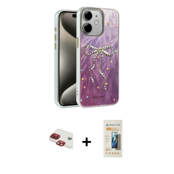 MARSİLYAN™- iPhone 11 Kılıf Zirve Modern Prime - Siyah 6D Mat Seramik Hayalet Nano Ekran Koruyucu + Pers Alüminyum Kamera Lens - KI