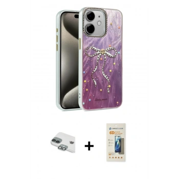 MARSİLYAN™- iPhone 11 Kılıf Zirve Modern Prime - Siyah 6D Mat Seramik Hayalet Nano Ekran Koruyucu + Pers Alüminyum Kamera Lens - YL