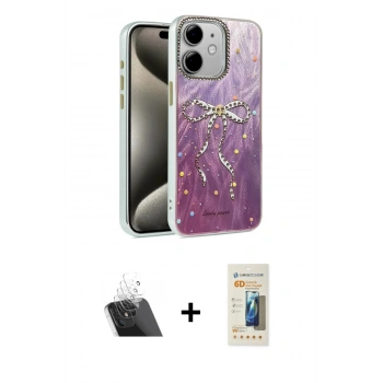 MARSİLYAN™- iPhone 11 Kılıf Zirve Modern Prime - Siyah 6D Mat Seramik Hayalet Nano Ekran Koruyucu + Kamera Lens Koruma Cam - SF