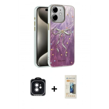 MARSİLYAN™- iPhone 11 Kılıf Zirve Modern Prime - Siyah 6D Mat Seramik Hayalet Nano Ekran Koruyucu + PVD Metal Kamera Lens - SH