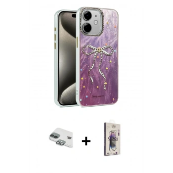 MARSİLYAN™- iPhone 11 Kılıf Zirve Modern Prime - Siyah Bilvis 3D Cam Ekran Koruyucu + Pers Alüminyum Kamera Lens - YL