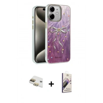 MARSİLYAN™- iPhone 11 Kılıf Zirve Modern Prime - Siyah Bilvis 3D Mat Cam Ekran Koruyucu + Pers Alüminyum Kamera Lens - GD