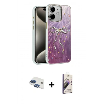 MARSİLYAN™- iPhone 11 Kılıf Zirve Modern Prime - Siyah Bilvis 3D Mat Cam Ekran Koruyucu + Pers Alüminyum Kamera Lens - LT
