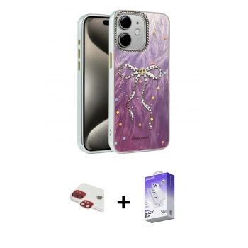 MARSİLYAN™- iPhone 11 Kılıf Zirve Modern Prime - Siyah Bilvis 5in1 3D Magic Cam Ekran Koruyucu + Pers Alüminyum Kamera Lens - KI