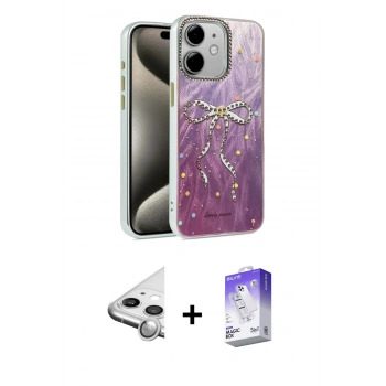 MARSİLYAN™- iPhone 11 Kılıf Zirve Modern Prime - Siyah Bilvis 5in1 3D Magic Cam Ekran Koruyucu + Raze Metal Kamera Lens - GS