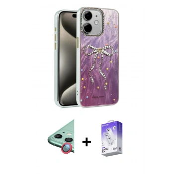 MARSİLYAN™- iPhone 11 Kılıf Zirve Modern Prime - Siyah Bilvis 5in1 3D Magic Cam Ekran Koruyucu + Raze Metal Kamera Lens - KI