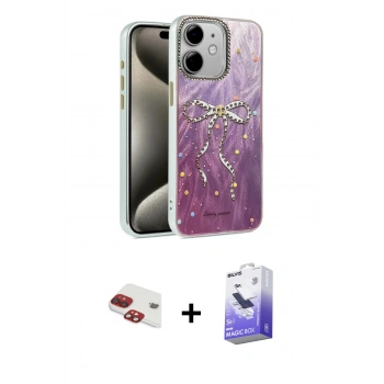 MARSİLYAN™- iPhone 11 Kılıf Zirve Modern Prime - Siyah Bilvis 5in1 5D Magic Hayalet Cam Ekran Koruyucu + Pers Alüminyum Kamera Lens - KI