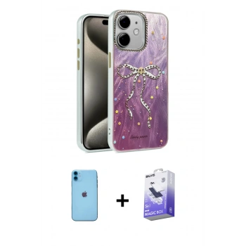 MARSİLYAN™- iPhone 11 Kılıf Zirve Modern Prime - Siyah Bilvis 5in1 5D Magic Hayalet Cam Ekran Koruyucu + Neon Fosforlu Kamera Lens - MI