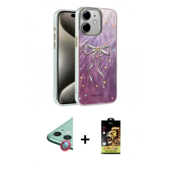 MARSİLYAN™- iPhone 11 Kılıf Zirve Modern Prime - Siyah Buffer Cam Ekran Koruyucu + Raze Metal Kamera Lens - KI