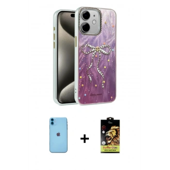 MARSİLYAN™- iPhone 11 Kılıf Zirve Modern Prime - Siyah Buffer Cam Ekran Koruyucu + Neon Fosforlu Kamera Lens - MI