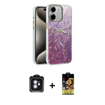 MARSİLYAN™- iPhone 11 Kılıf Zirve Modern Prime - Siyah Buffer Cam Ekran Koruyucu + PVD Metal Kamera Lens - MI