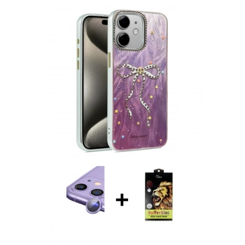 MARSİLYAN™- iPhone 11 Kılıf Zirve Modern Prime - Siyah Buffer Cam Ekran Koruyucu + Raze Metal Kamera Lens - MR
