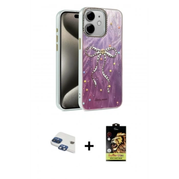 MARSİLYAN™- iPhone 11 Kılıf Zirve Modern Prime - Siyah Buffer Cam Ekran Koruyucu + Pers Alüminyum Kamera Lens - LT