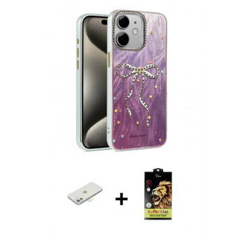 MARSİLYAN™- iPhone 11 Kılıf Zirve Modern Prime - Siyah Buffer Cam Ekran Koruyucu + Renkli Kamera Lens Koruma Cam - SI