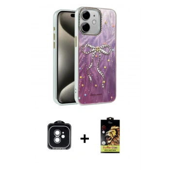 MARSİLYAN™- iPhone 11 Kılıf Zirve Modern Prime - Siyah Buffer Cam Ekran Koruyucu + PVD Metal Kamera Lens - YL