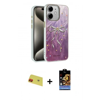 MARSİLYAN™- iPhone 11 Kılıf Zirve Modern Prime - Siyah Buffer Hayalet Cam Ekran Koruyucu + Rainbow Kamera Lens Koruma Cam - KI