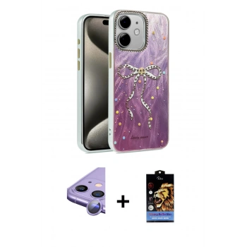 MARSİLYAN™- iPhone 11 Kılıf Zirve Modern Prime - Siyah Buffer Hayalet Cam Ekran Koruyucu + Raze Metal Kamera Lens - MR