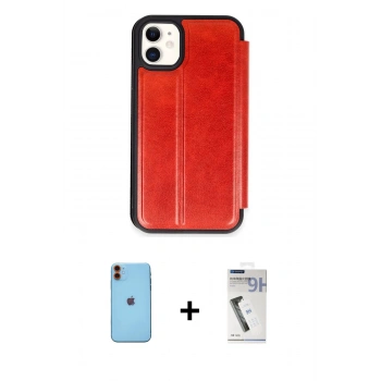 MARSİLYAN™- iPhone 11 Kılıf Zirve Yansıma Serisi - Şeffaf Uv Polymer Nano Ekran Koruyucu + Neon Fosforlu Kamera Lens - TU