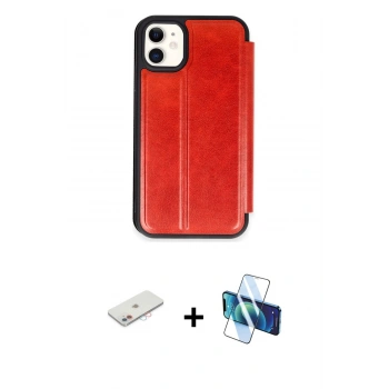 MARSİLYAN™- iPhone 11 Kılıf Zirve Yansıma Serisi - Siyah 3D Antistatik Seramik Nano Ekran Koruyucu + Renkli Kamera Lens Koruma Cam - PE