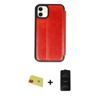 MARSİLYAN™- iPhone 11 Kılıf Zirve Yansıma Serisi - Siyah 6D Antistatik Mat Seramik Hayalet Nano Ekran Koruyucu + Rainbow Kamera Lens Koruma Cam - KI