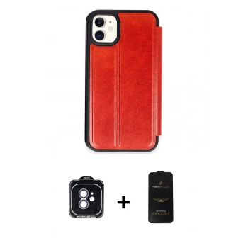 MARSİLYAN™- iPhone 11 Kılıf Zirve Yansıma Serisi - Siyah 6D Antistatik Mat Seramik Hayalet Nano Ekran Koruyucu + PVD Metal Kamera Lens - MI