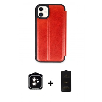 MARSİLYAN™- iPhone 11 Kılıf Zirve Yansıma Serisi - Siyah 6D Antistatik Mat Seramik Hayalet Nano Ekran Koruyucu + PVD Metal Kamera Lens - TU