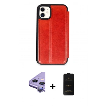 MARSİLYAN™- iPhone 11 Kılıf Zirve Yansıma Serisi - Siyah 6D Antistatik Mat Seramik Hayalet Nano Ekran Koruyucu + Raze Metal Kamera Lens - MR