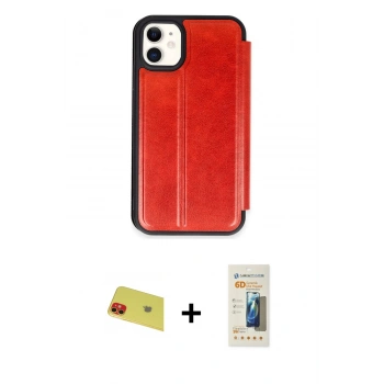 MARSİLYAN™- iPhone 11 Kılıf Zirve Yansıma Serisi - Siyah 6D Mat Seramik Hayalet Nano Ekran Koruyucu + Rainbow Kamera Lens Koruma Cam - KI