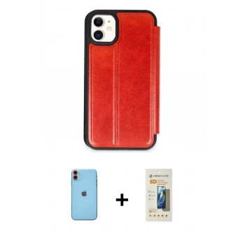 MARSİLYAN™- iPhone 11 Kılıf Zirve Yansıma Serisi - Siyah 6D Mat Seramik Hayalet Nano Ekran Koruyucu + Neon Fosforlu Kamera Lens - TU