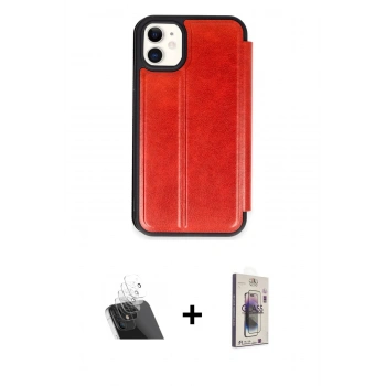 MARSİLYAN™- iPhone 11 Kılıf Zirve Yansıma Serisi - Siyah Bilvis 3D Cam Ekran Koruyucu + Kamera Lens Koruma Cam - SF