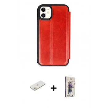 MARSİLYAN™- iPhone 11 Kılıf Zirve Yansıma Serisi - Siyah Bilvis 3D Cam Ekran Koruyucu + Renkli Kamera Lens Koruma Cam - TU