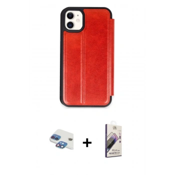 MARSİLYAN™- iPhone 11 Kılıf Zirve Yansıma Serisi - Siyah Bilvis 3D Mat Cam Ekran Koruyucu + Pers Alüminyum Kamera Lens - GI