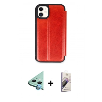 MARSİLYAN™- iPhone 11 Kılıf Zirve Yansıma Serisi - Siyah Bilvis 3D Mat Cam Ekran Koruyucu + Raze Metal Kamera Lens - MI