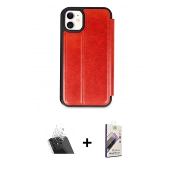 MARSİLYAN™- iPhone 11 Kılıf Zirve Yansıma Serisi - Siyah Bilvis 3D Mat Cam Ekran Koruyucu + Kamera Lens Koruma Cam - SF