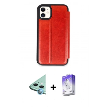 MARSİLYAN™- iPhone 11 Kılıf Zirve Yansıma Serisi - Siyah Bilvis 5in1 3D Magic Cam Ekran Koruyucu + Raze Metal Kamera Lens - MI