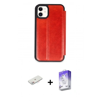 MARSİLYAN™- iPhone 11 Kılıf Zirve Yansıma Serisi - Siyah Bilvis 5in1 3D Magic Cam Ekran Koruyucu + Renkli Kamera Lens Koruma Cam - PE