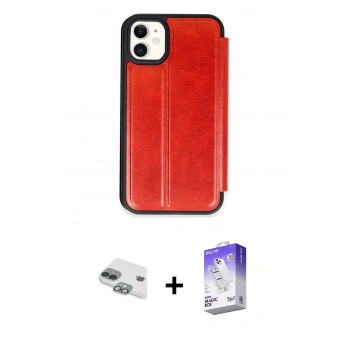 MARSİLYAN™- iPhone 11 Kılıf Zirve Yansıma Serisi - Siyah Bilvis 5in1 3D Magic Cam Ekran Koruyucu + Pers Alüminyum Kamera Lens - YL